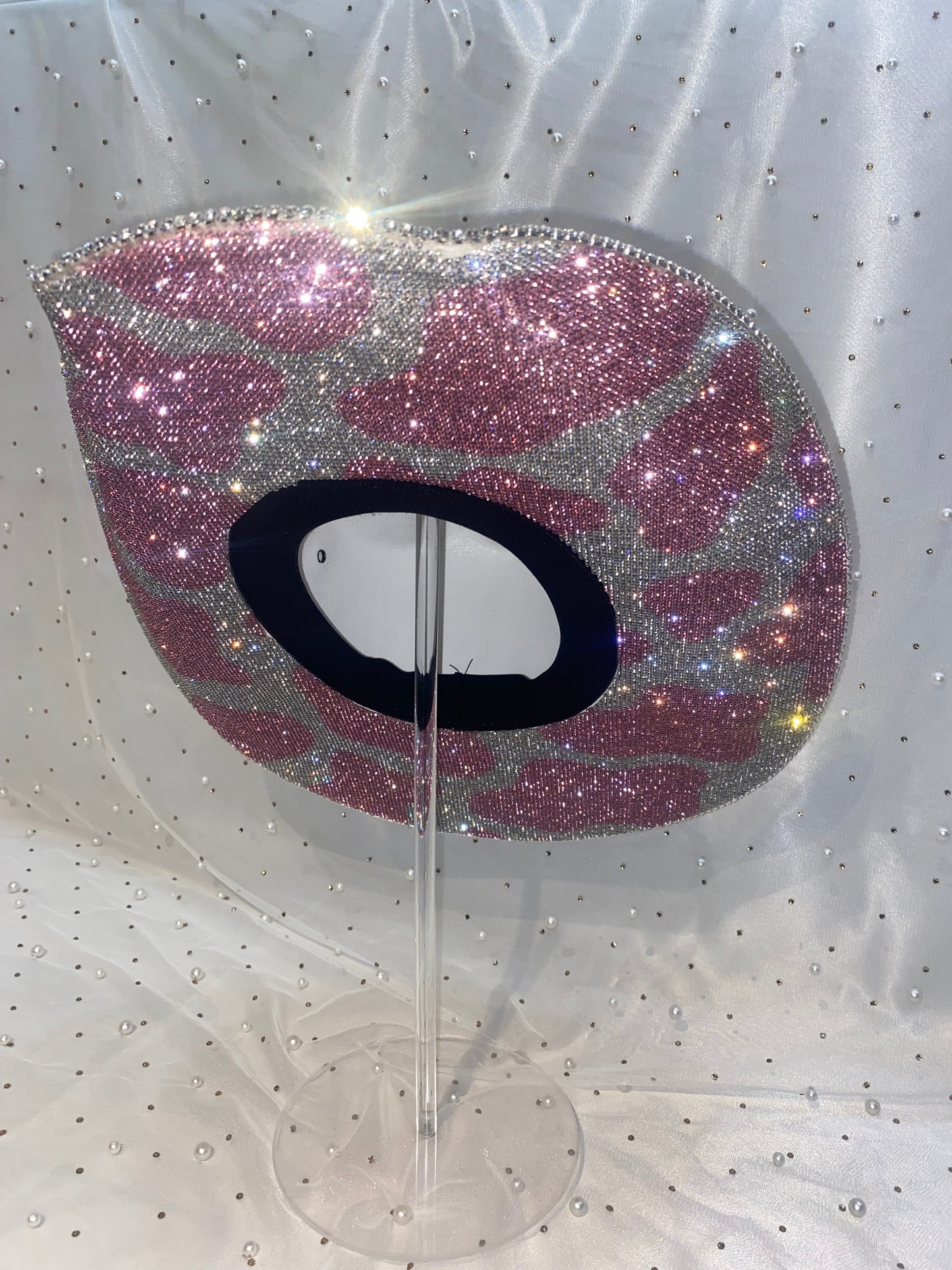 Pink Cow Print Rhinestone