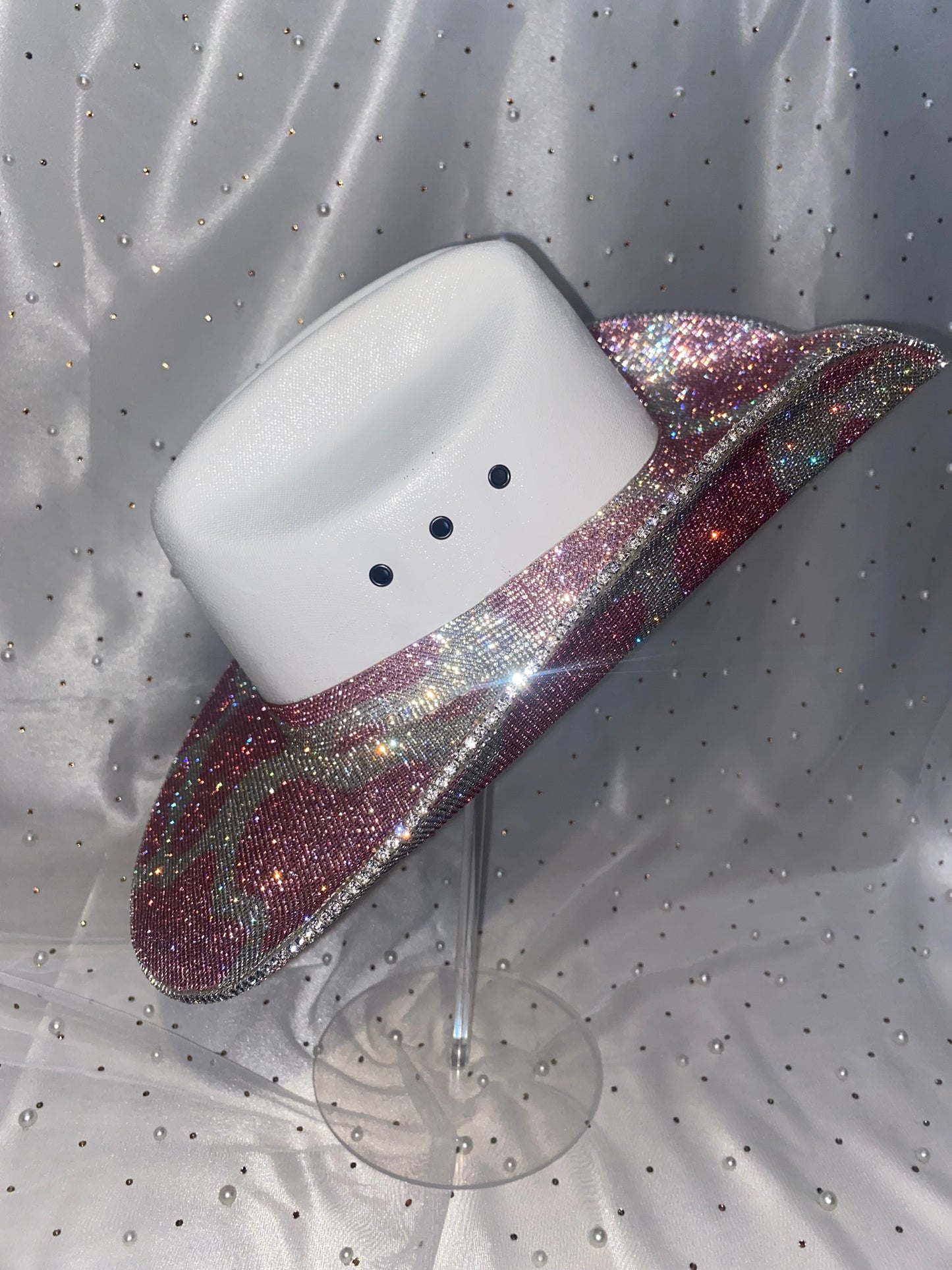 Pink Cow Print Rhinestone