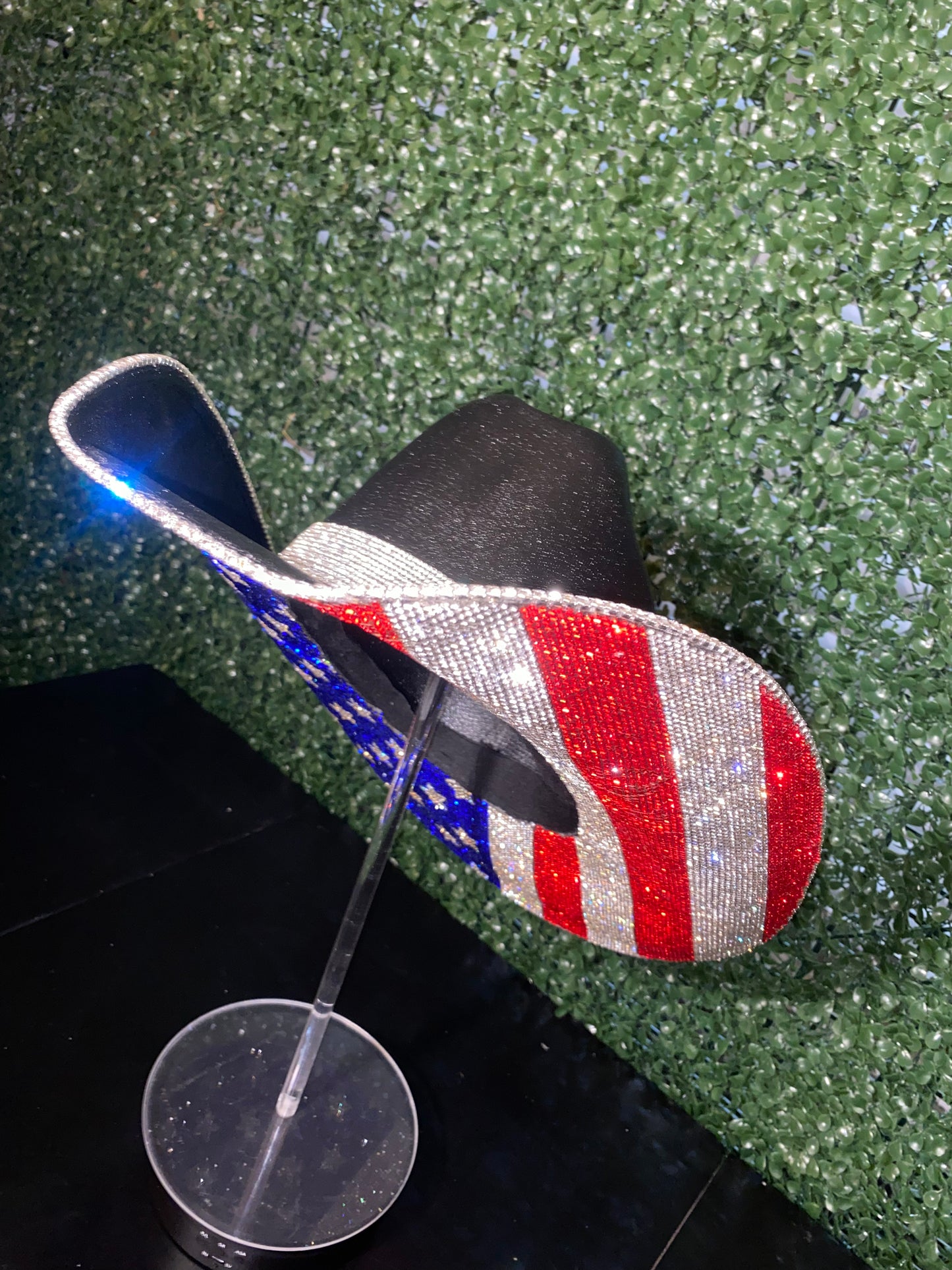 American Flag Rhinestone Hat (bottom brim only)