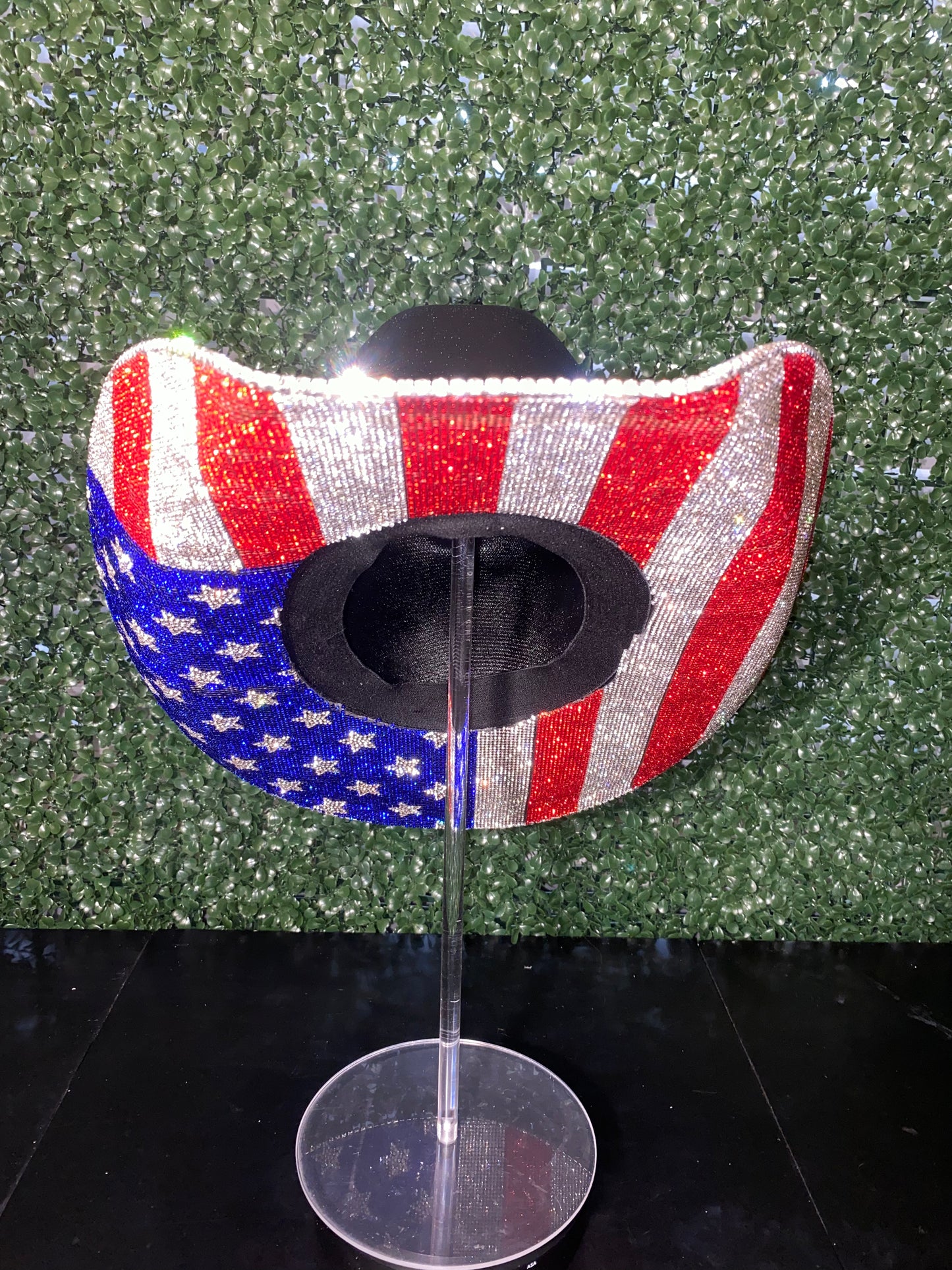 American Flag Rhinestone Hat (bottom brim only)